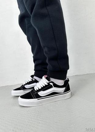 Чоловічі кросівки vans knu school black&white7 фото