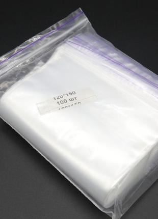 Пакет со струной полиэтиленовый для упаковки и хранения 12х15 см. с застежкой zip-lock 100 шт/уп пакет гриппер