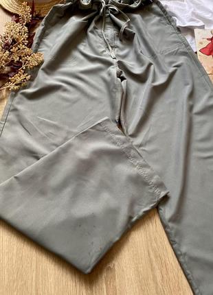 Штани палацо труби на зав’язки в талії на шнурку в поясі9 фото