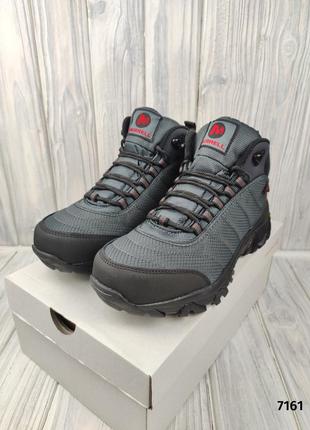 Кроссовки меррелл merrell vibram high winter gray red2 фото