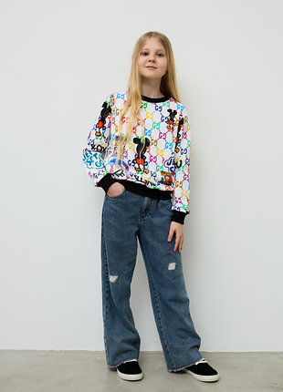 Свитшот кофта микки с турецкой трехнитки 110-152