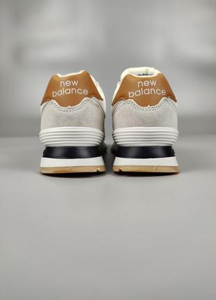 Кроссовки new balance 574 light gray yellow4 фото