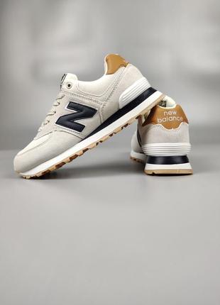 Кроссовки new balance 574 light gray yellow6 фото