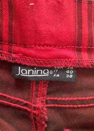 Женские брюки в клетку красные штаны узкие janina7 фото