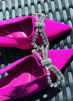 Шикарные сатиновые балетки слингбеки zara