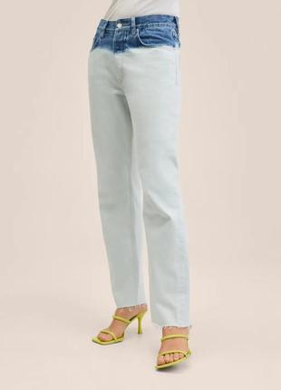 Джинсы mango голубые джинсы mango straight джинсы прямые джинсы mango джинсы с высокой посадкой