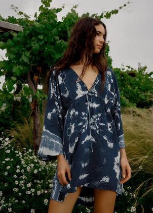 Классное короткое платье туника на море zara