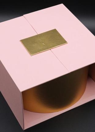 Коробка подарункова розкладна. колір рожевий. 23х22х13см