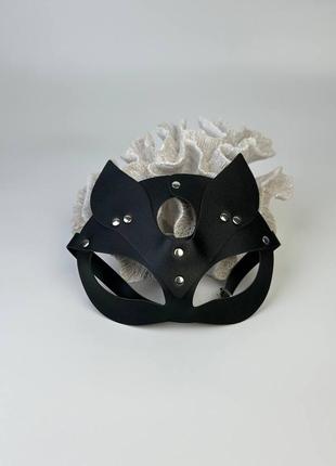 Маска "кошка" кошки кошечки котик bdsm бдсм металлическая фурнитура женщина-кошка ролевый костюм
