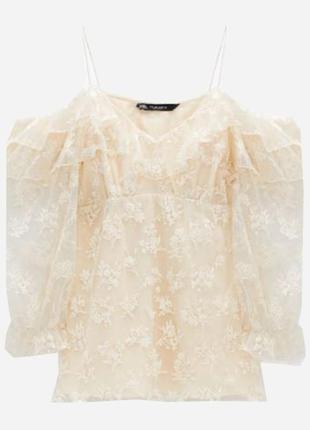 Zara шикарная блуза вышивка