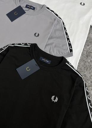 Футболка  fred perry с лампасами9 фото