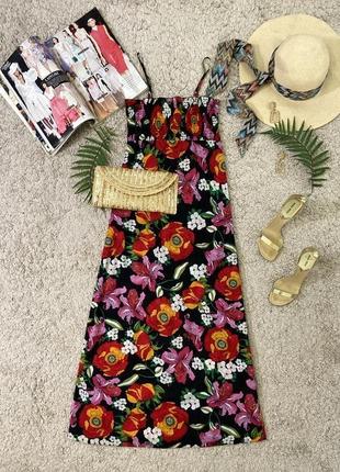Літня сукня максі у квітковий принт №255/69