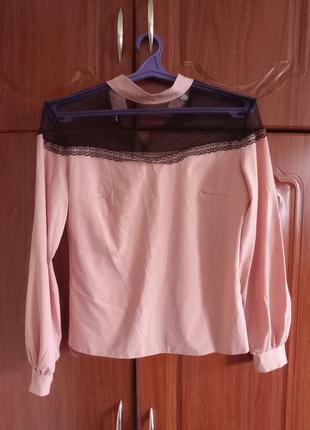 Женская блуза с фатиновой сеткой