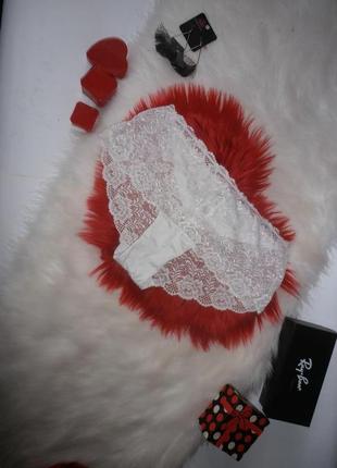 Білі мереживні трусики f&f