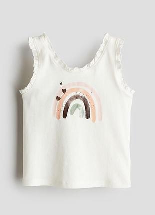 Топ - майка принтовая радуга от h&amp;m рост от 122 до 140 см