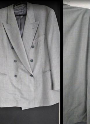 Пиджак двубортный классический клетчатый 52-58