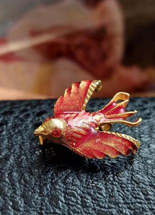 Вінтажна брошка птаха