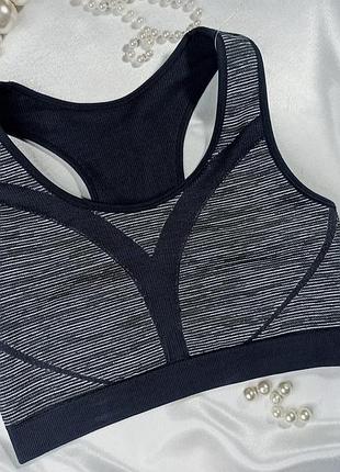 Безшовний двосторонній комфортний спортивний  топ бюстгальтер без кісточок