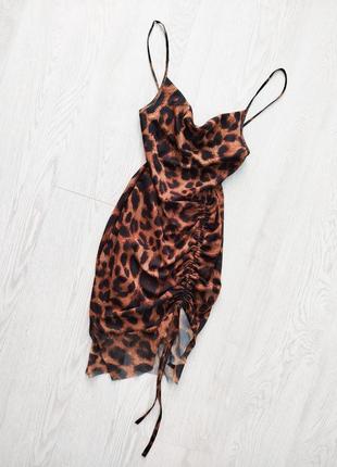 Стильна сукня леопард сітка на затяжці