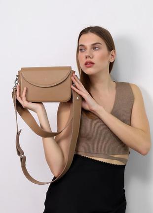 Сумка-клатч жіноча шкіряна бежева molly