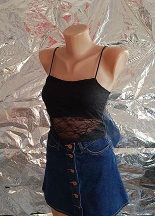 Распродажа по 50 и 99 гривен! 🥰 стильный черный кроп топ топик кружевной