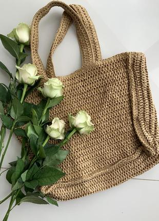 H&m плетена пляжна сумка шопер
