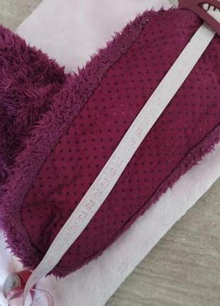 Чуні, домашні чобітки з флісу, плюшеві на прогумованій підошві "шкірмака" бордо марсала9 фото