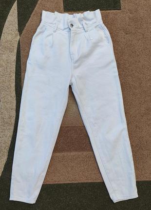 Белые беже джинсы джинсы мом 32,34 размер хс, ххс