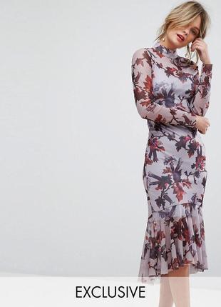 Распродажа платье hope &amp; ivy меди asos с воланом6 фото