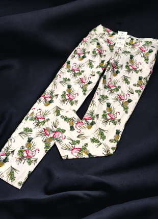Распродажа брендовые лёгкие брюки motivi ананас фламинго этикетка