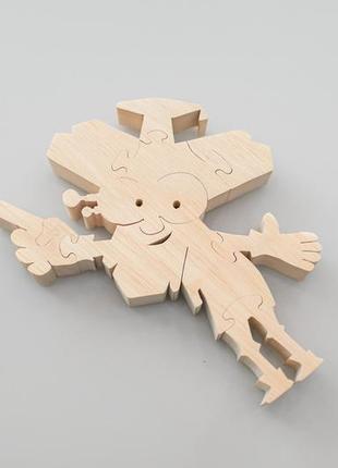 Деревянный детский фигурный пазл персонаж из мультфильма "фиксики" дедус 16х12 см3 фото