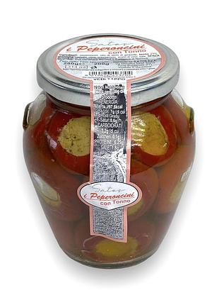 Перец фаршированный тунцом satos peperoncini con tonno, 200 г