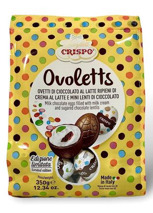 Crispo цукерки ovoletts edizione limitata (шоколадні яйця з кольоровими шоколадними цукерками) 350 г