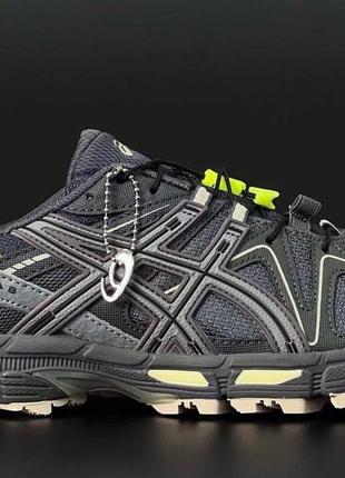 Чоловічі кросівки  asics gel kahana 8  сірі із салатовим2 фото