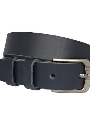 Кожаный детский подростковый синий ремень для мальчика под брюки и джинсы