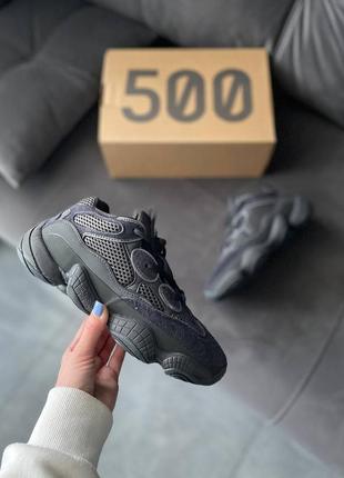 Кросівки adidas yeezy boost 500 black (темно-синій відтінок)4 фото