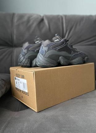 Кросівки adidas yeezy boost 500 black (темно-синій відтінок)5 фото