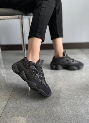 Кросівки adidas yeezy boost 500 black (темно-синій відтінок)8 фото