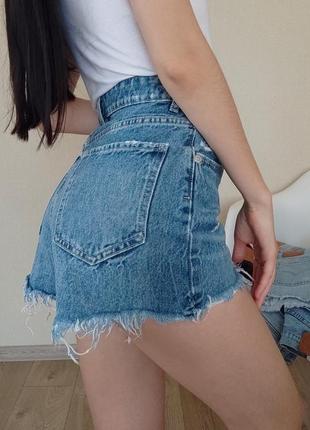 Джинсовые шорты zara джинсовые шорты высокая посадка zara джинсовые шорты на высокой посадке