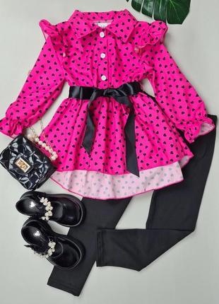 Костюмчик для модниць.  🔹комплект: шовкова туніка  + стрейчеві лосіни 2