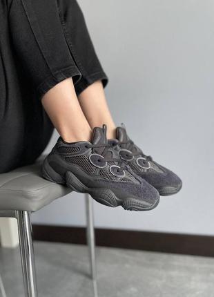 Кросівки adidas yeezy boost 500 black (темно-синій відтінок)4 фото