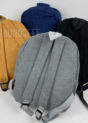 Вельветовый рюкзак черного цвета | синий рюкзак3 фото