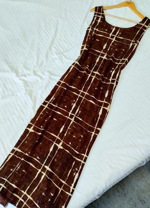 Оригинальное коричневое длинное платье promiss