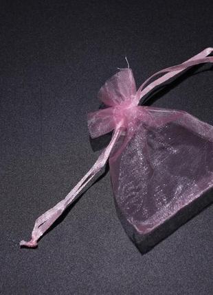 Красиві мішечки для подарунків з органзи колір рожевий. 7х9 см1 фото