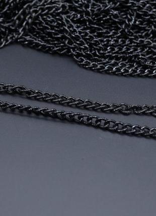 Ланцюжок для прикрас декоративний з роз'ємними ланками. колір чорний. 7.2 мм