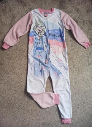 Тепла флісова піжама на дівчинку зріст 122 128 холодне серце