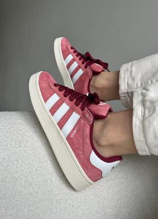 Женские кроссовки adidas campus pink white адидас кампус розового с белым цветами