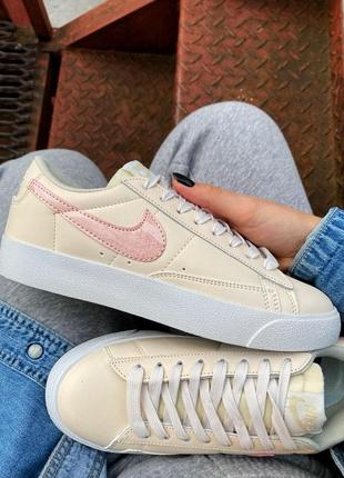 Nike blazer low beige/pink1 фото