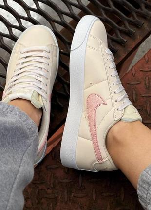 Nike blazer low beige/pink3 фото