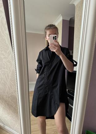 Черное платье-рубашка